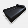 Sofacama Sabath 3 Posiciones Tipo Cuero Negro