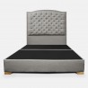 Cama Lawrence Tela Gris 160cm
