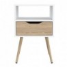 Mesa de Noche Otom Blanco + Rovere