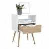 Mesa de Noche Otom Blanco + Rovere