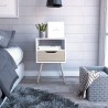 Mesa de Noche Otom Blanco + Rovere