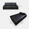 Sofacama Sabath 3 Psc Tipo Cuero Negro