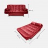 Sofacama Fendik 3 Posiciones Tela Rojo