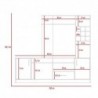 Centro de entretenimiento 200 X 180 Kava Beijing TV 60'' Wengue