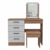 Mueble Tocador Kaia + Banca Miel Blanco