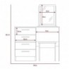 Mueble Tocador Kaia + Banca Miel Blanco