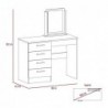Mueble Tocador Kaia + Banca Miel Blanco