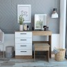 Mueble Tocador Kaia + Banca Miel Blanco